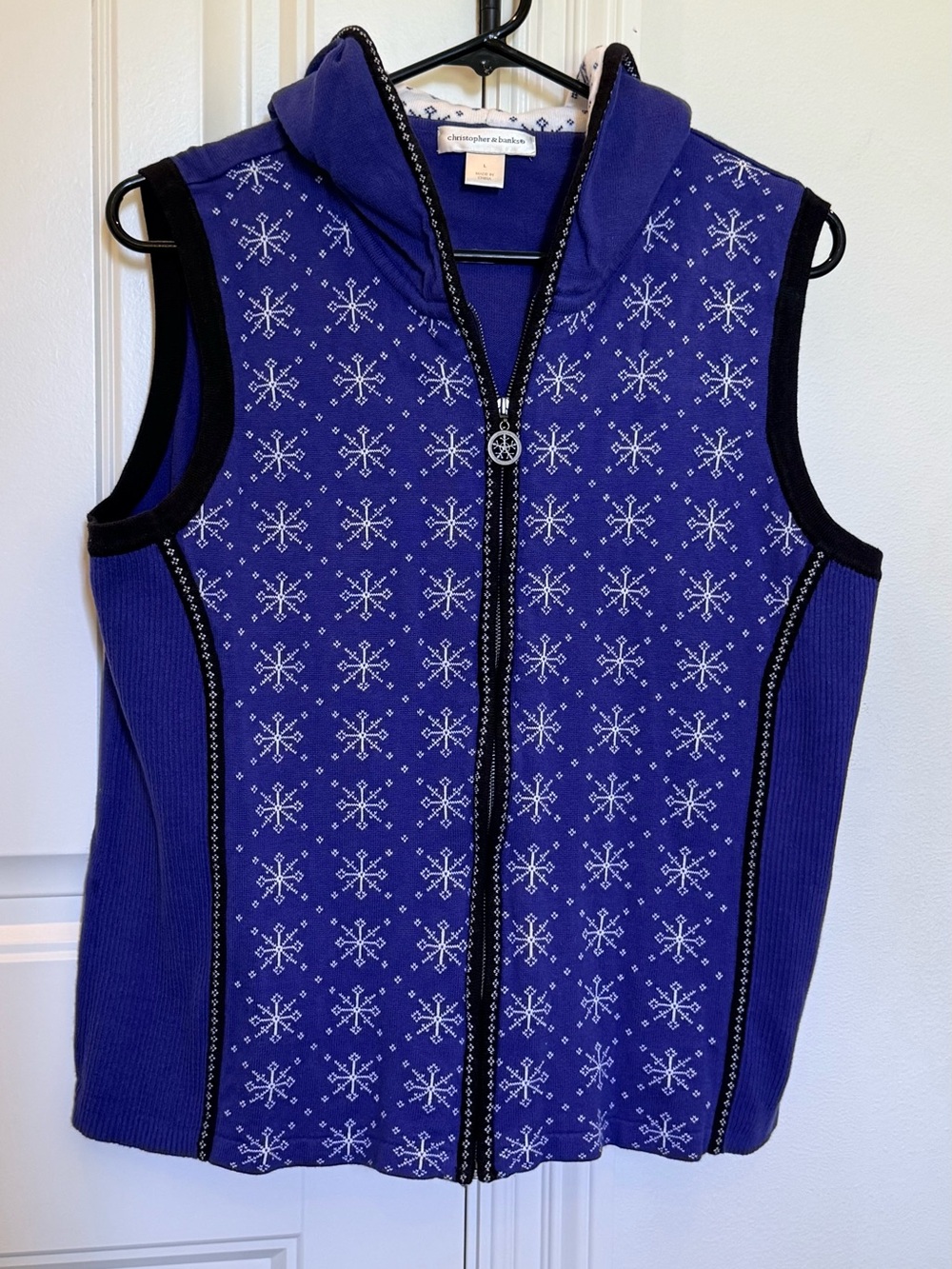 Vintage 90s Christopher & Banks Blue Snowflake Sweater